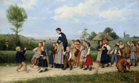 Albert Anker - Passeggiata scolaresca