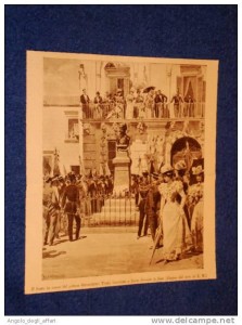 Lecce Festa e Busto al Pittore Gioacchino Toma Immagine estratta dalla rivista Illustrazione Popolare-1898