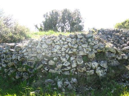 particolare del muro sul lato est