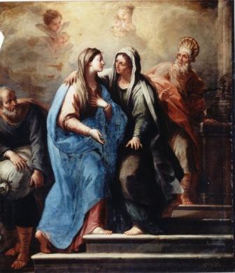 La visita della Vergine Maria a Santa Elisabetta. Particolare dalla tela di Paolo De Matteis (1662 – 1728) conservata nella residenza dei PP. Gesuiti a Grottaglie