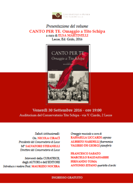 Libri| Canto per te. Omaggio a Tito Schipa