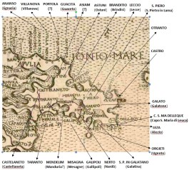 La terra d’Otranto nella prima carta moderna a stampa dell’Italia.