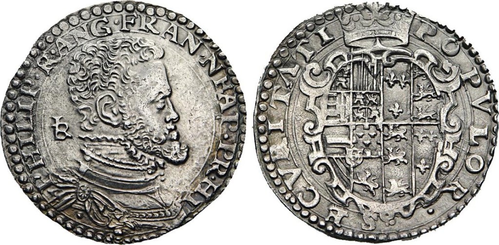 Fig. 6. Fig. Altro mezzo ducato d’argento di Filippo II, Napoli, 1554-1556