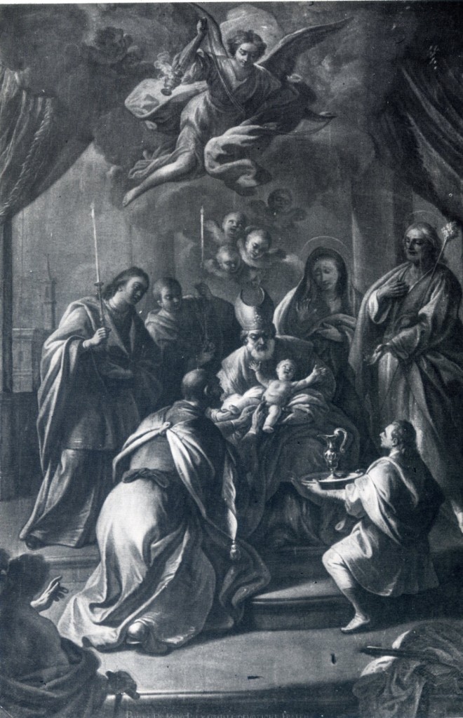 (Fig. 2) Paolo De Maio, Circoncisione di Nostro Signore, 1771, Chiesa di San Domenico a Barra, Napoli. (Foto pubblicata sul libro di Mario Alberto Pavone, Paolo De Majo, pittura e devozione a Napoli nel secolo dei Lumi)