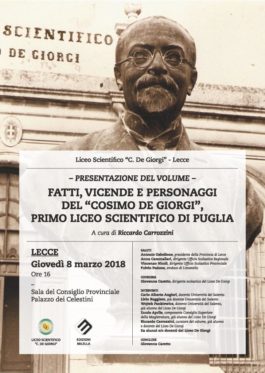 Libri| Il “Cosimo de Giorgi” di Lecce, primo liceo scientifico della Puglia