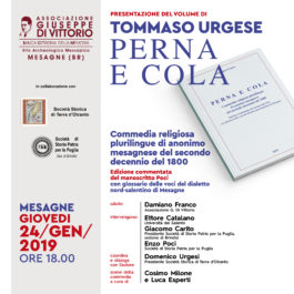 Libri| Perna e Cola, commedia religiosa plurilingue di anonimo mesagnese